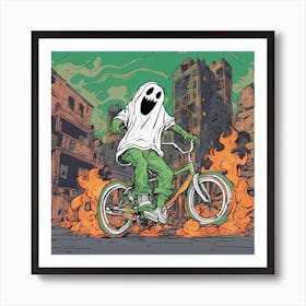 Ghost On A Bike Art Print