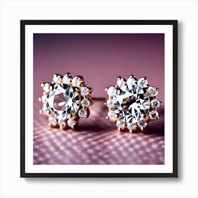 Diamond Stud Earrings Art Print