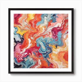 Colorful Marble 3 Art Print