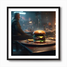 Burger In The Dark 1 Art Print