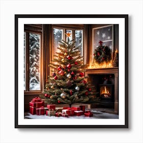 Christmas Tree In The Living Room 1 Art Print