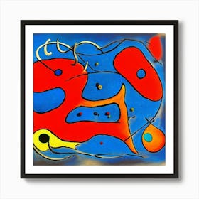 Blue Mixed Red Art Print