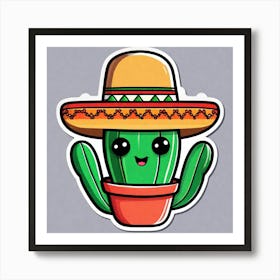 Cactus In A Hat 1 Art Print