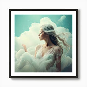 Firefly Girl, Clouds, Ethereal, Dreamy, Surreal, Airy, Mystical, Celestial, Fantasy, Delicate, Grace (8) Art Print