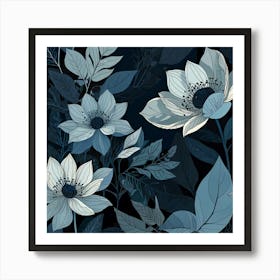 Seamless Floral Pattern 1 Art Print