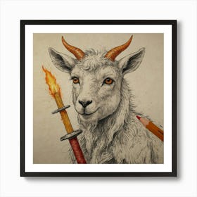 Goat With Horns 18 Art Print