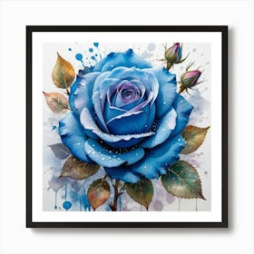 Blue Rose 5 Art Print