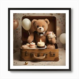 Birthday Teddy Bear Art Print