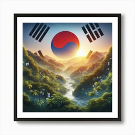 Flag Of South Korea Art Print