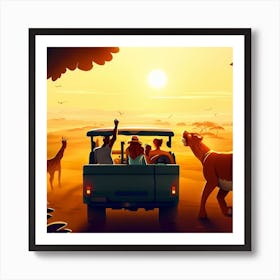 Giraffes In The Savannah Art Print