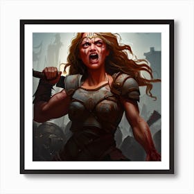 Woman With A Sword Art Print