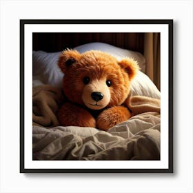 Firefly Cozy Little Bear Snuggled In Bed 81259 Art Print