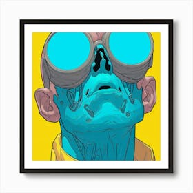 Apocalypse Goggles Blue and Yellow Art Print