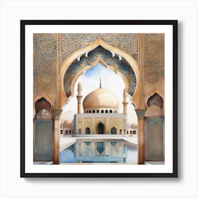 architecteur islamic Color harmony Heaven Watercolor 1 Art Print