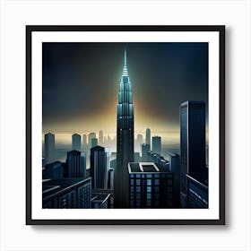 Skyscraper At night city Art Print