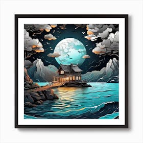 House On The Water Art Print