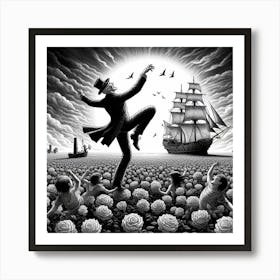 Dancing  in the field of joy Art Print