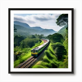 Train Landscape Transportation Mountain Travel Nature Road Railway Railroad Tree Transport (1) Art Print