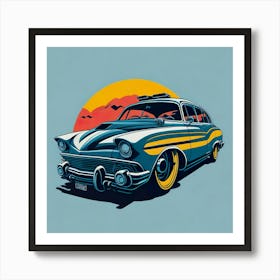 Car Colored Artwork Of Graphic Design Flat (42) Art Print
