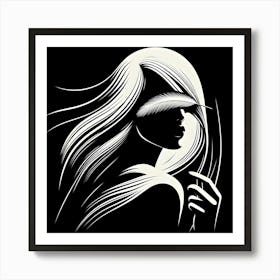 Woman With Long Hair 2 Art Print