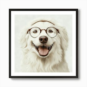 Portrait Of A Dog Wearing Glasses 3 Póster