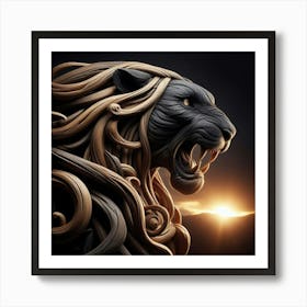 Lion Sculpture Art Print