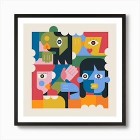 People In A Square Art Print