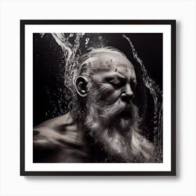 Old Man Splashing Water Art Print