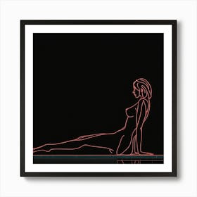 Woman Laying On Her Back Art Print