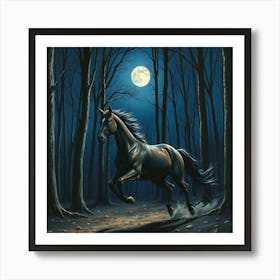 Horse In The Woods 12 Art Print