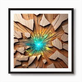 Realistic Wood Flat Surface For Background Use Broken Glass Effect No Background Stunning Someth (4) Art Print