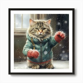 Snow Cat Art Print