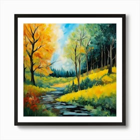 Autumn River Art Print