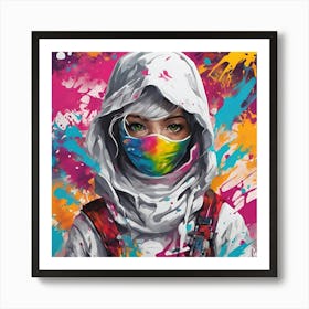 Girl In A Mask 1 Art Print