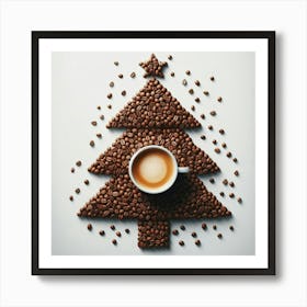Coffee Beans Christmas Tree 2 Art Print