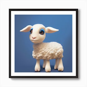 Cute Lamb 3d Illustration Art Print