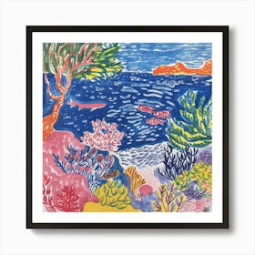 Seaside Doodle Matisse Style 8 Art Print