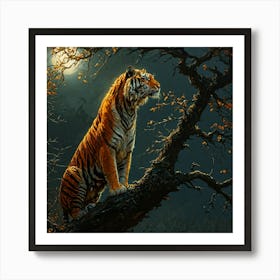 Tiger In The Tree Art Print