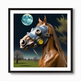 Gas Mask Horse Art Print