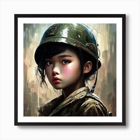Asian Girl Soldier 1 Art Print