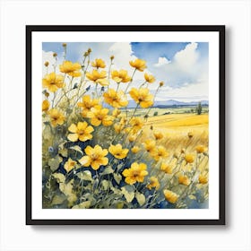 Yellow Cosmos 7 Art Print