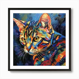 Kisha2849 Bengal Cat Colorful Picasso Style Full Page No Negati 3b1b0c09 F28f 43b0 A815 F6d7e04258ce Art Print