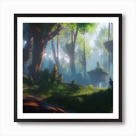 Forest In A Video Game Art Print