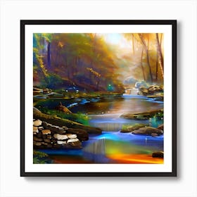 Creek Of Gold 7 Art Print