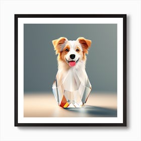 Dog In A Glass, colorful dog illustration, dog portrait, animal illustration, digital art, pet art, dog artwork, dog drawing, dog painting, dog wallpaper, dog background, dog lover gift, dog décor, dog poster, dog print, pet, dog, vector art, dog art, Art Print