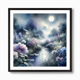 Moonlit Garden Art Print