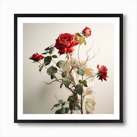 Roses In A Vase Art Print