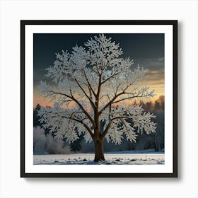 Tree In The Snow Art Print