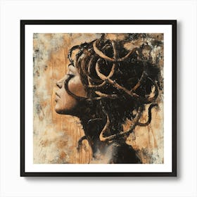 Woman With Snakes In Her Hair Art Print