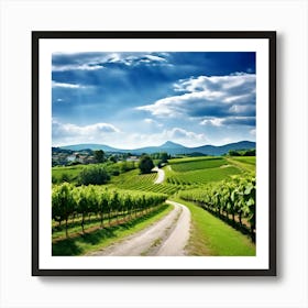 Plant Green Tree Grass Texture Scenic Rural City Farm Building Lane Road Background Clo (4) Art Print